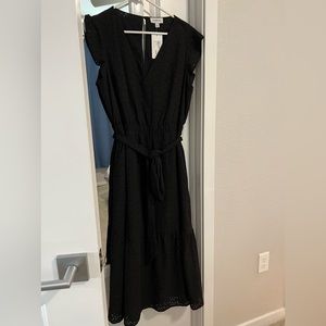 Evereve, black eyelet dress, size large.